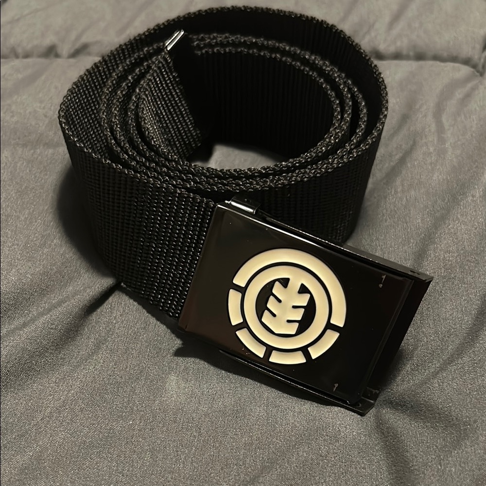 Element Black Web Belt with Iconic Buckle